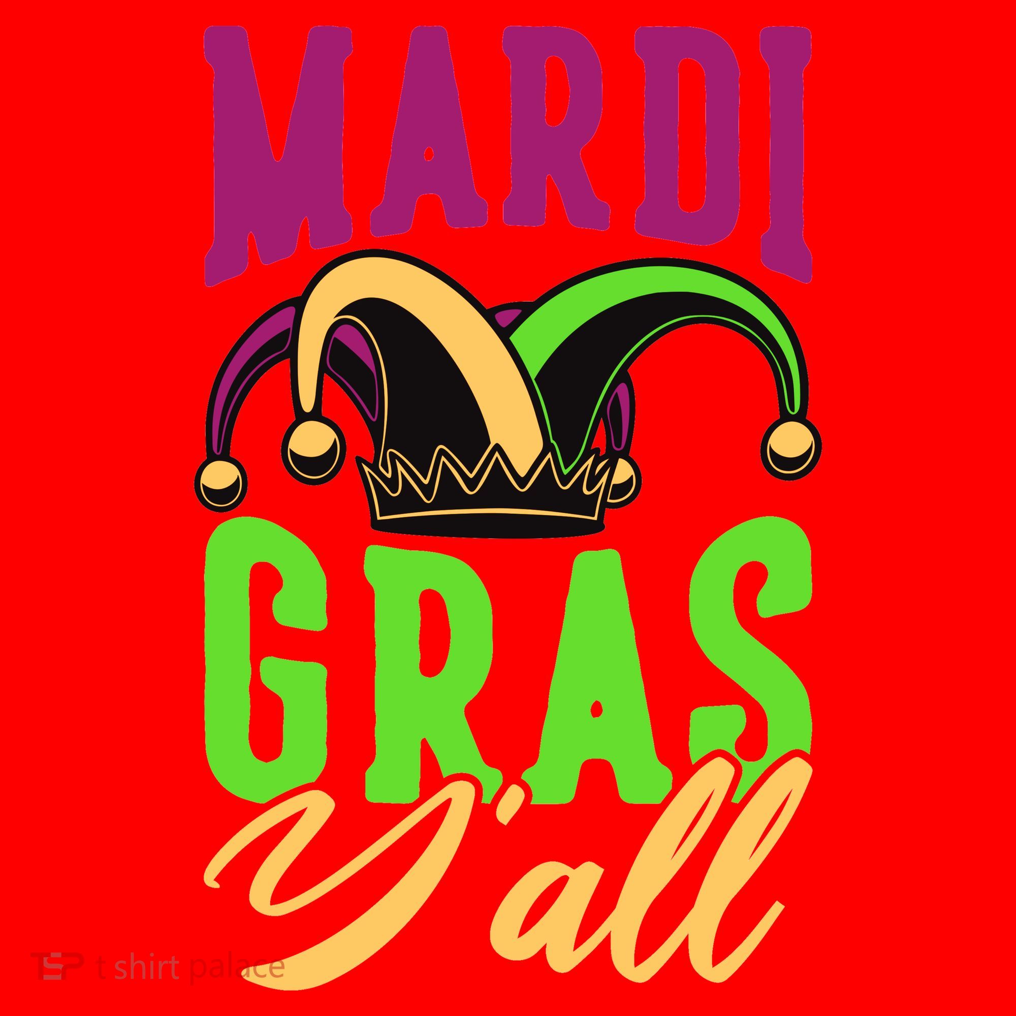 Mardi Gras Y'all Cute Santa Hat