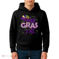 Mardi Gras Y'all New Orleans Party Kids Hoodie thumb 4