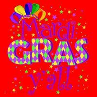 Mardi Gras Y'all New Orleans Party Santa Hat thumb 1