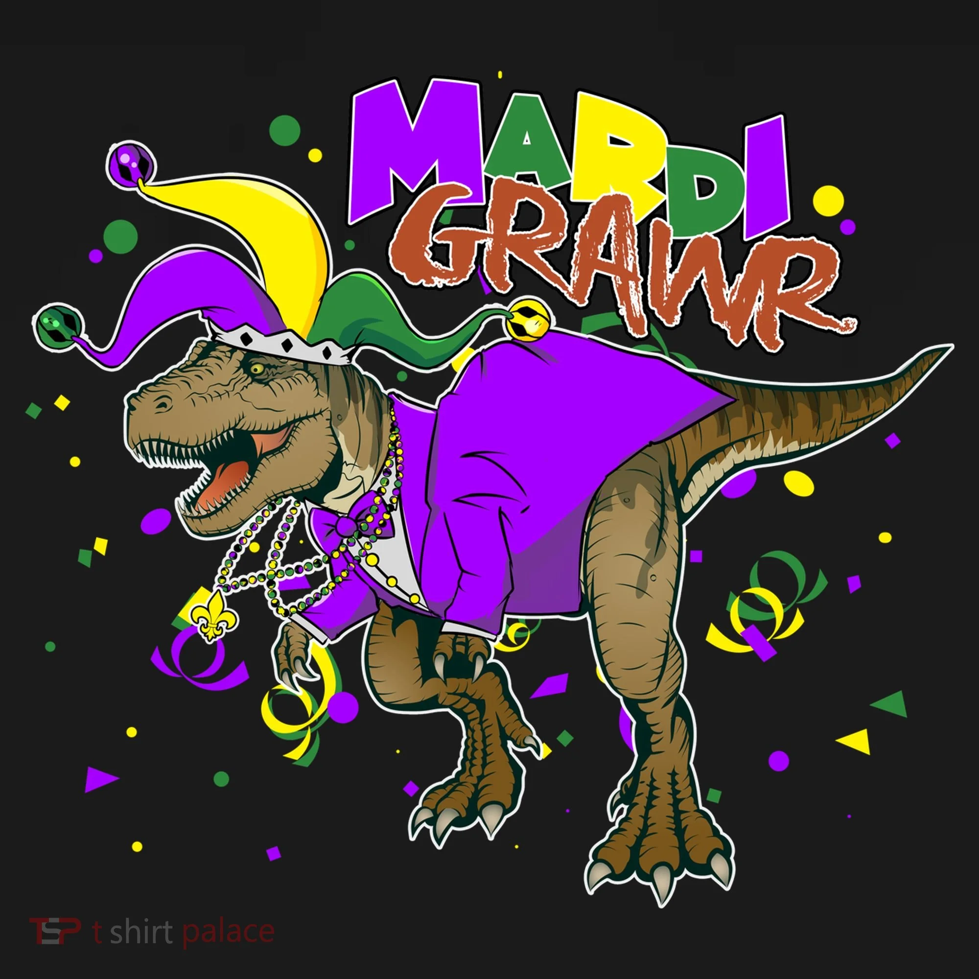 Mardi Grawr T-Rex Doggie Tank