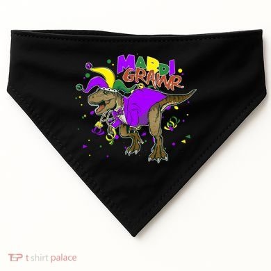 Mardi Grawr T-Rex USA-Made Doggie Bandana