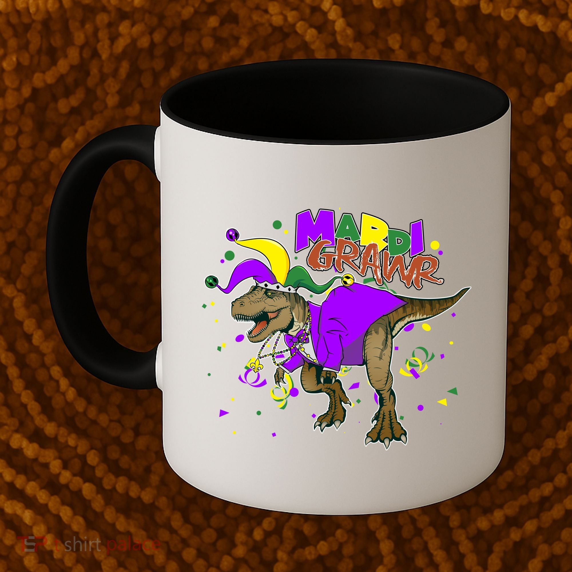 Mardi Grawr T-Rex Coffee Mug