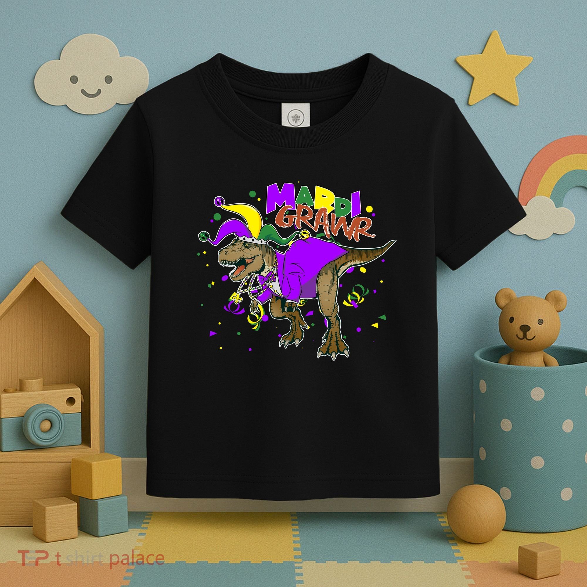 Mardi Grawr T-Rex Toddler T-Shirt