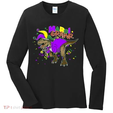 Mardi Grawr T-Rex Women's Long Sleeve Shirt