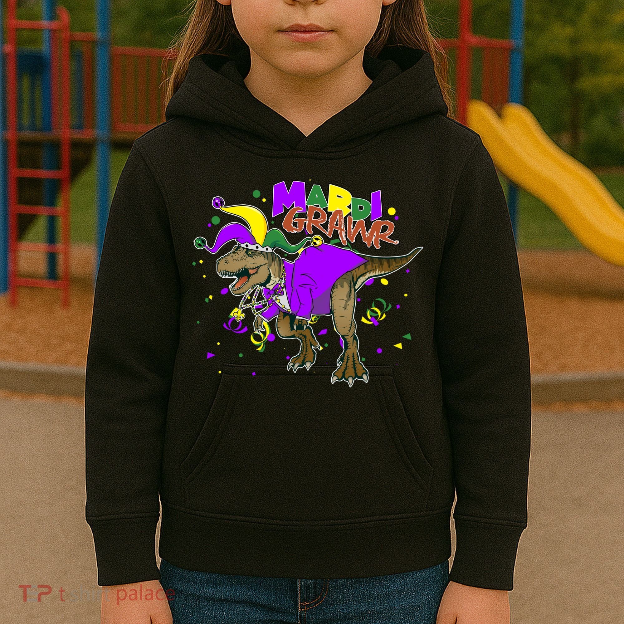 Mardi Grawr T-Rex Kids Hoodie