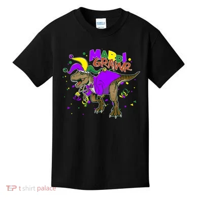 Mardi Grawr T-Rex Kids T-Shirt