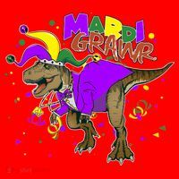 Mardi Grawr T-Rex Santa Hat thumb 1