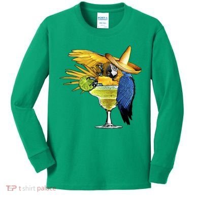 Margarita Parrot Kids Long Sleeve Shirt