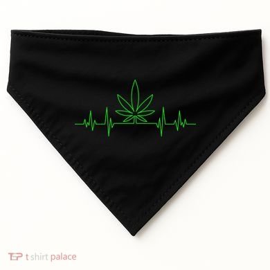 Marijuana Leaf Heartbeat USA-Made Doggie Bandana