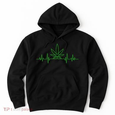 Marijuana Leaf Heartbeat Hoodie