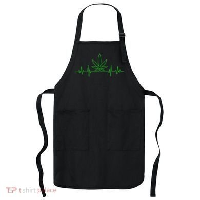 Marijuana Leaf Heartbeat Apron