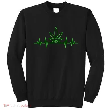 Marijuana Leaf Heartbeat Sweatshirt