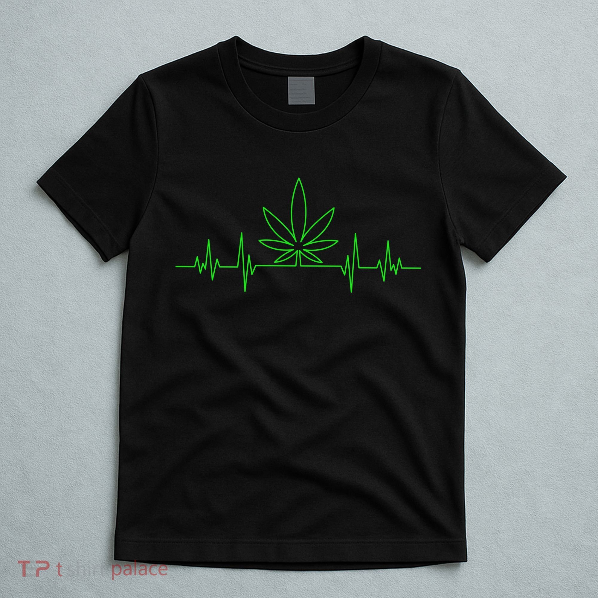 Marijuana Leaf Heartbeat T-Shirt