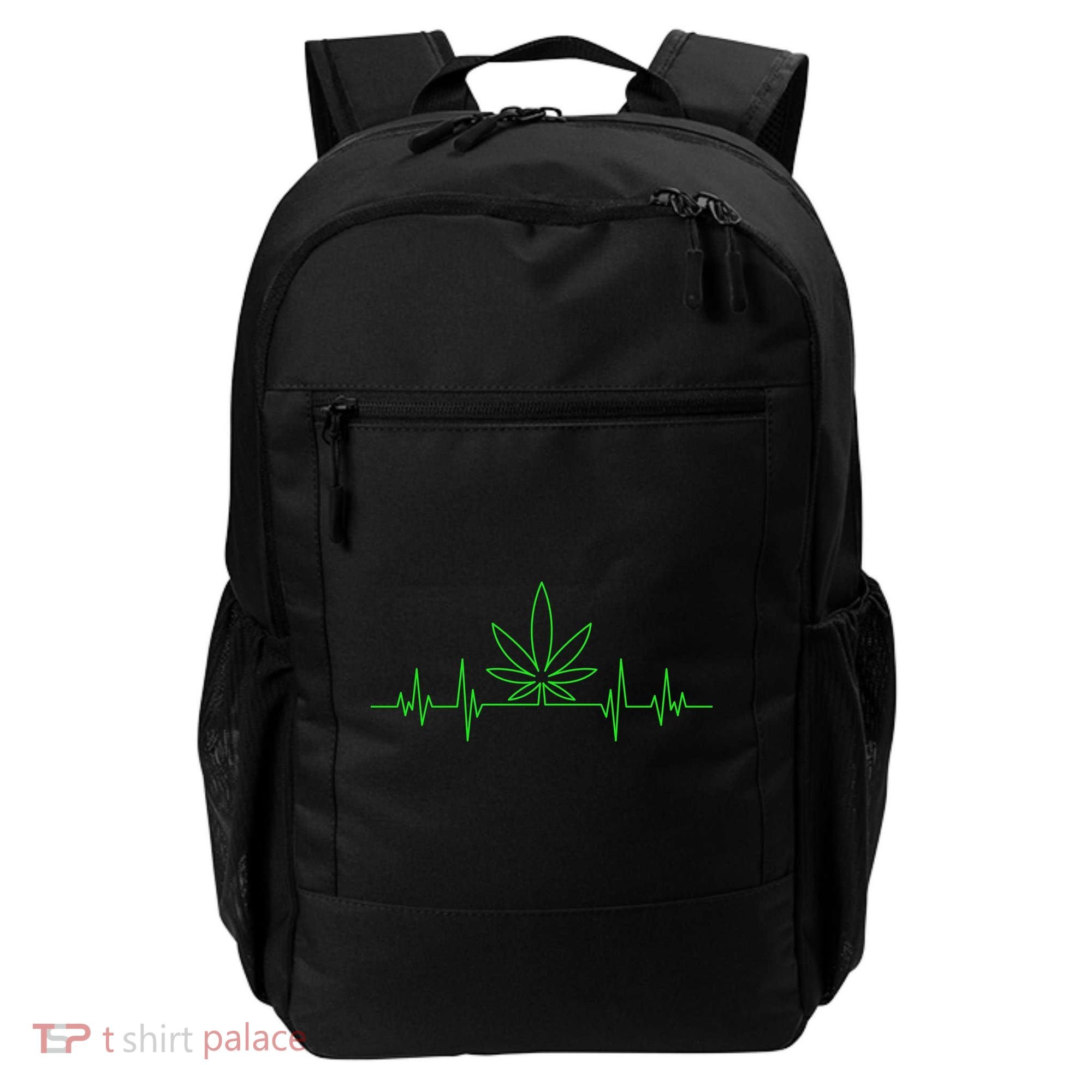 Marijuana Leaf Heartbeat Backpack