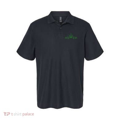 Marijuana Leaf Heartbeat Polo