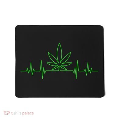 Marijuana Leaf Heartbeat Mousepad