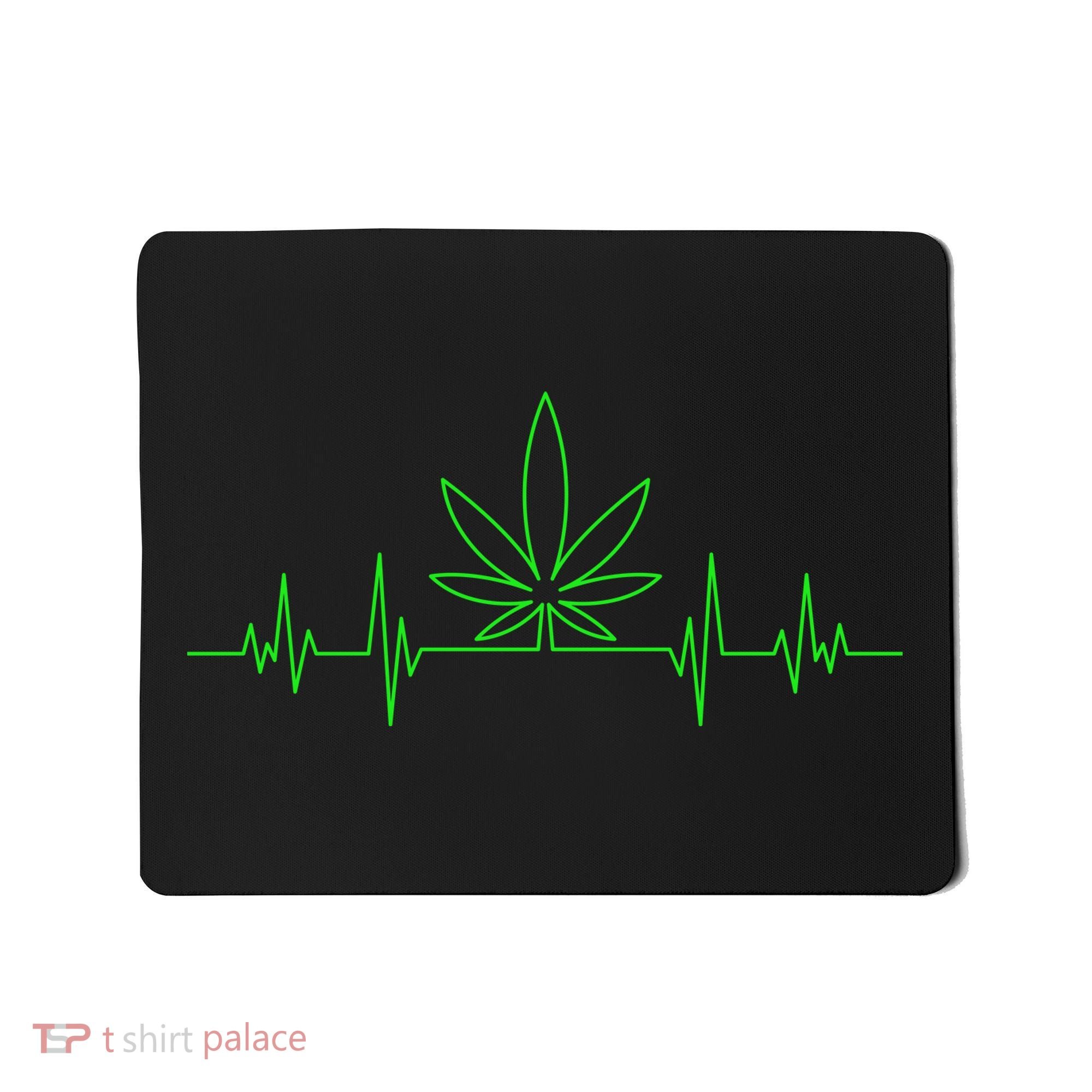 Marijuana Leaf Heartbeat Mousepad