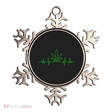 Marijuana Leaf Heartbeat Ornament