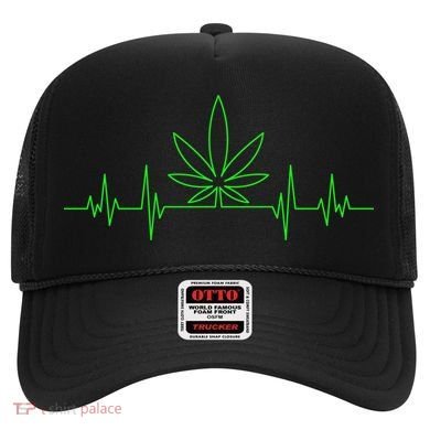 Marijuana Leaf Heartbeat Hat