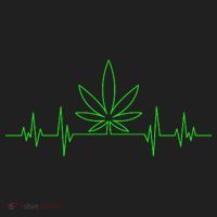 Marijuana Leaf Heartbeat Golf Towel thumb 3