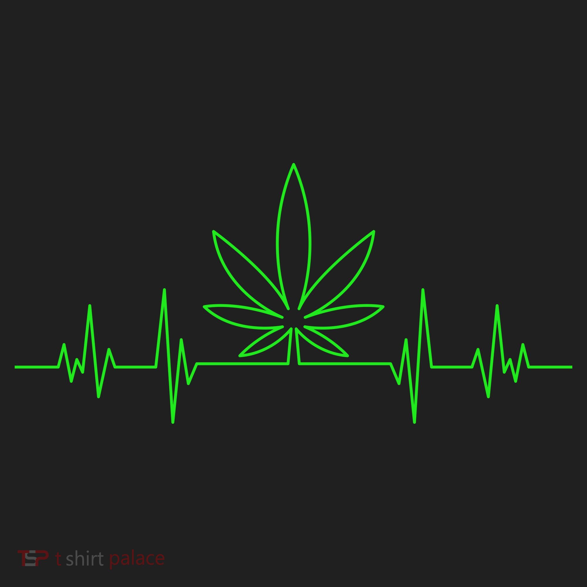 Marijuana Leaf Heartbeat Golf Towel