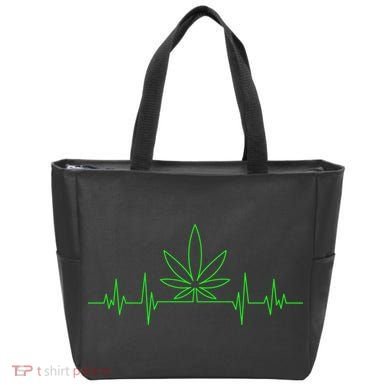 Marijuana Leaf Heartbeat Tote Bag