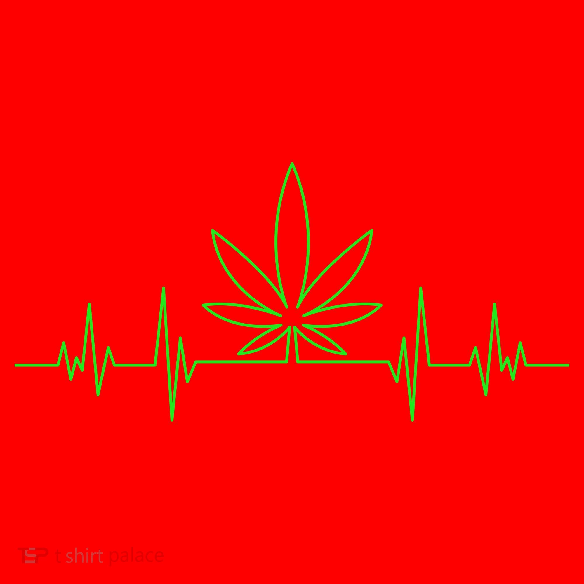 Marijuana Leaf Heartbeat Santa Hat
