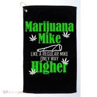 Marijuana Mike Funny Weed 420 Cannabis Golf Towel thumb 0
