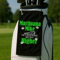 Marijuana Mike Funny Weed 420 Cannabis Golf Towel thumb 2