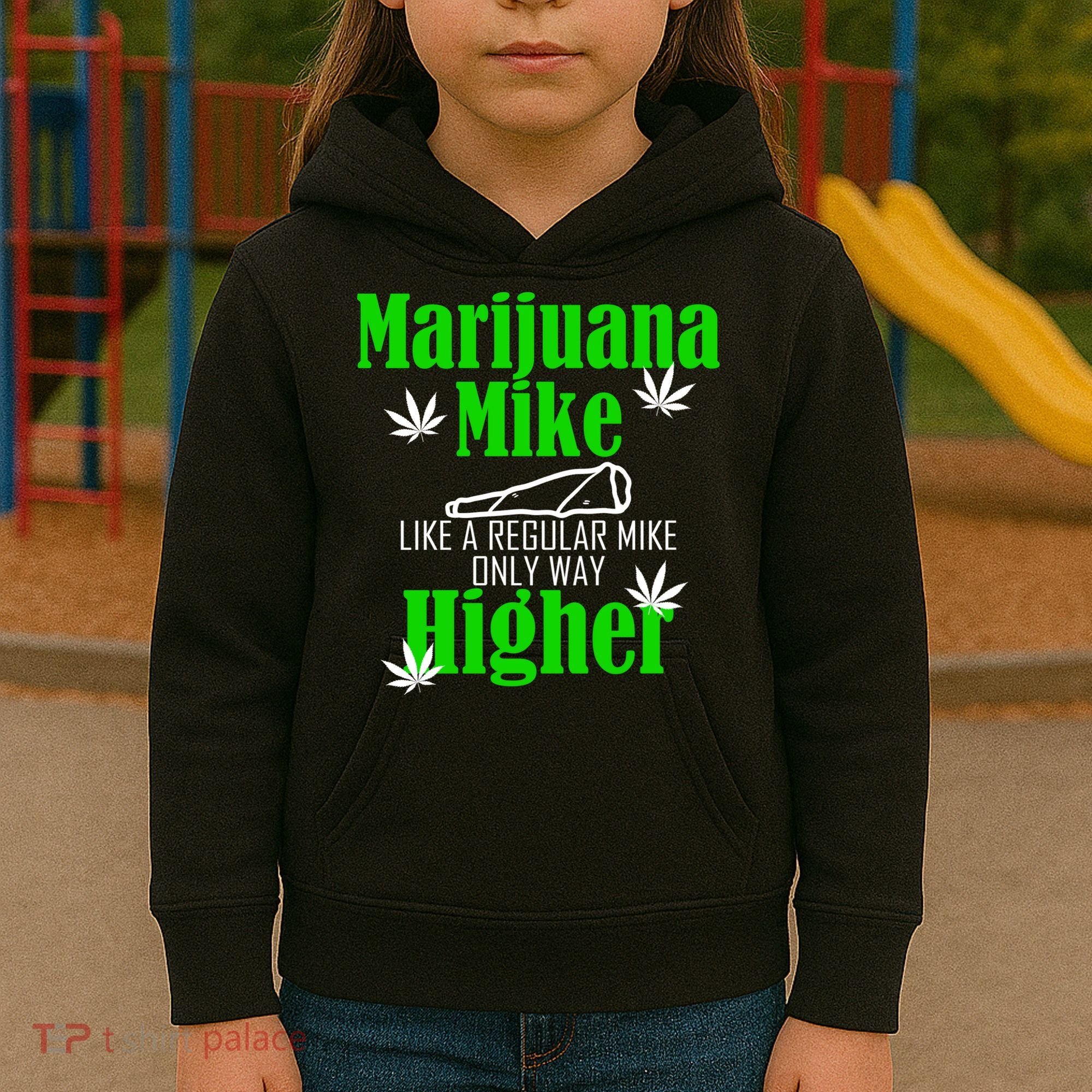 Marijuana Mike Funny Weed 420 Cannabis Kids Hoodie