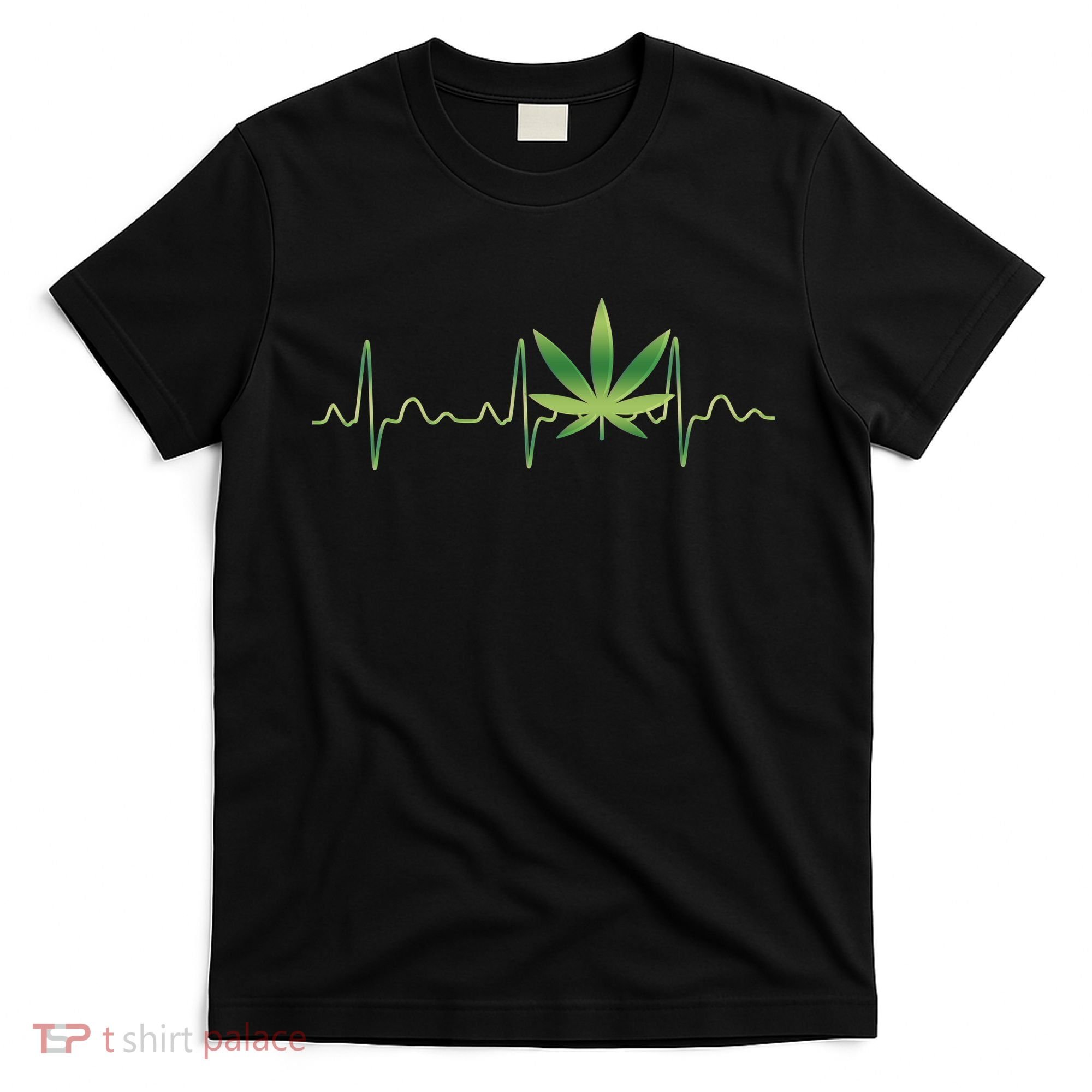 Marijuana Weed Leaf Heartbeat Pulse T-Shirt