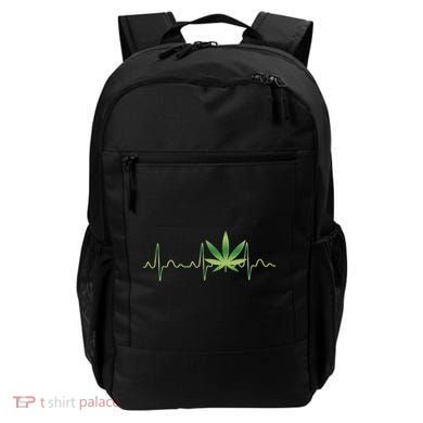 Marijuana Weed Leaf Heartbeat Pulse Backpack
