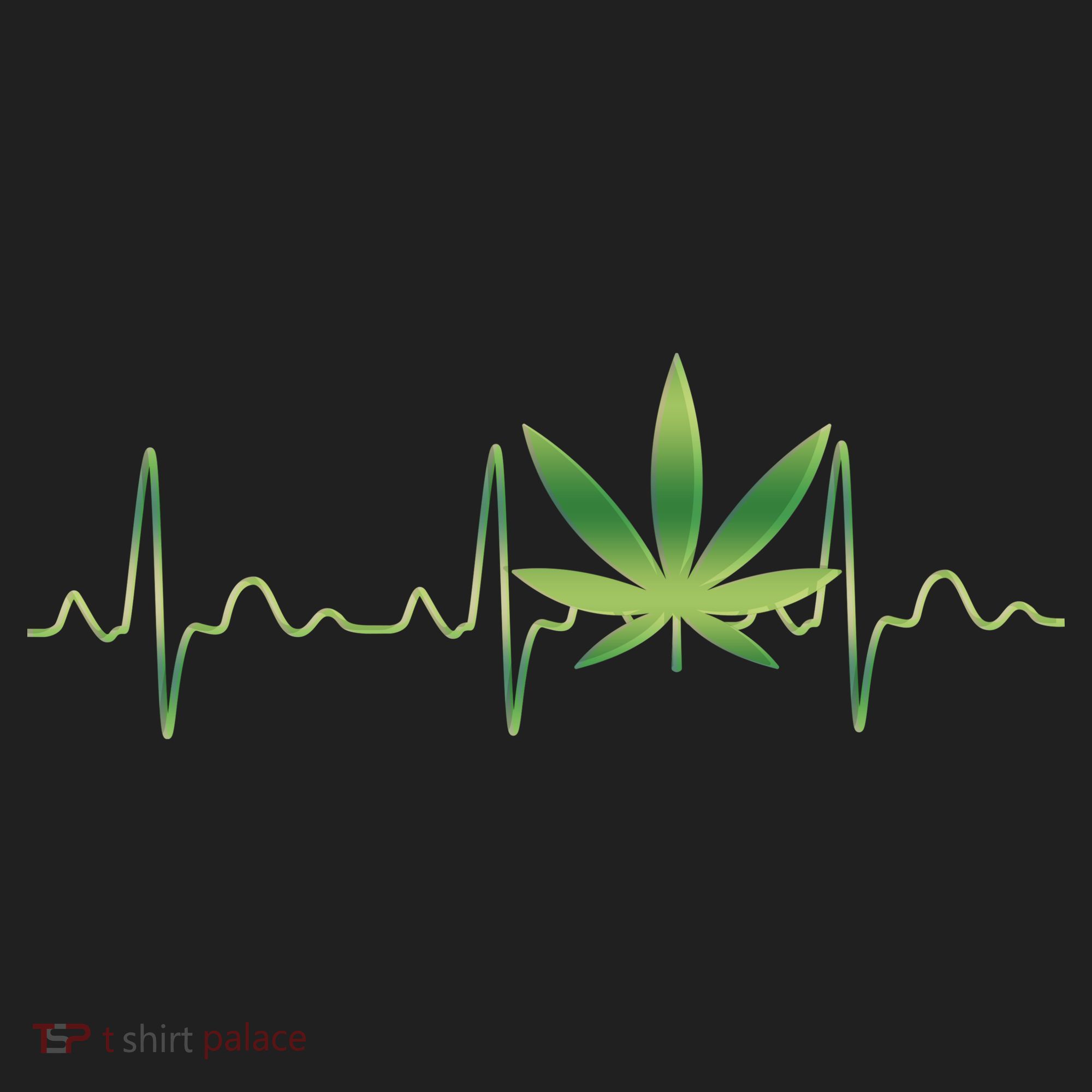 Marijuana Weed Leaf Heartbeat Pulse Beanie