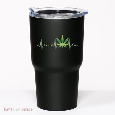 Marijuana Weed Leaf Heartbeat Pulse Tumbler