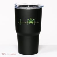 Marijuana Weed Leaf Heartbeat Pulse Tumbler thumb 0