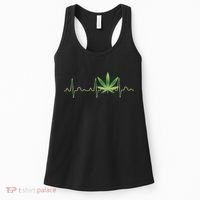 Marijuana Weed Leaf Heartbeat Pulse Women's Tank Top thumb 0