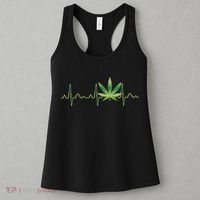 Marijuana Weed Leaf Heartbeat Pulse Women's Tank Top thumb 3