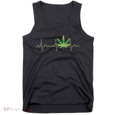 Marijuana Weed Leaf Heartbeat Pulse Tank Top
