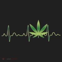 Marijuana Weed Leaf Heartbeat Pulse Golf Towel thumb 3