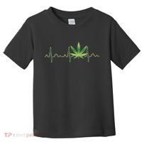 Marijuana Weed Leaf Heartbeat Pulse Toddler T-Shirt thumb 0
