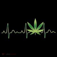 Marijuana Weed Leaf Heartbeat Pulse Women's Long Sleeve Shirt thumb 2