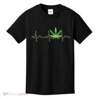 Marijuana Weed Leaf Heartbeat Pulse Kids T-Shirt thumb 0