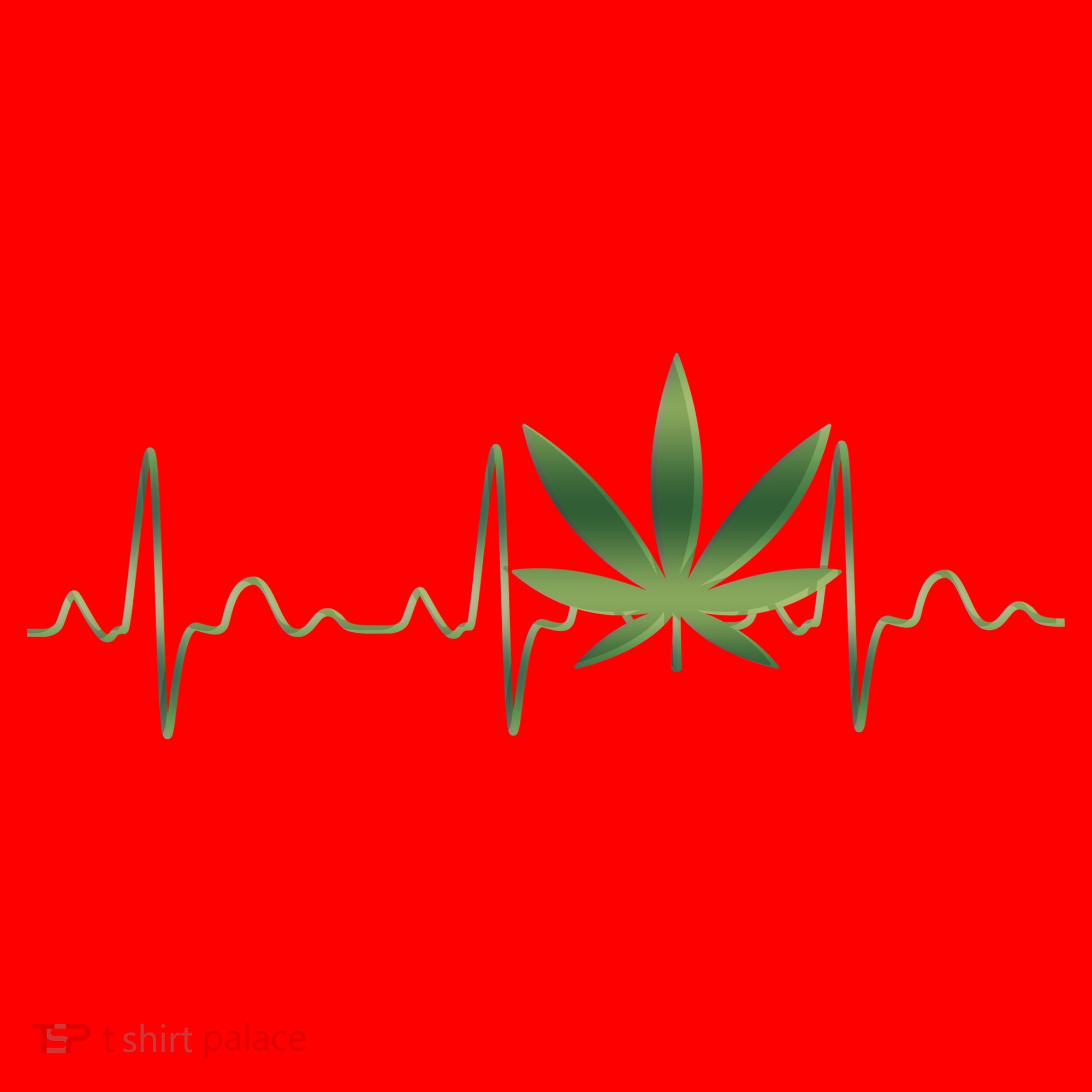Marijuana Weed Leaf Heartbeat Pulse Santa Hat