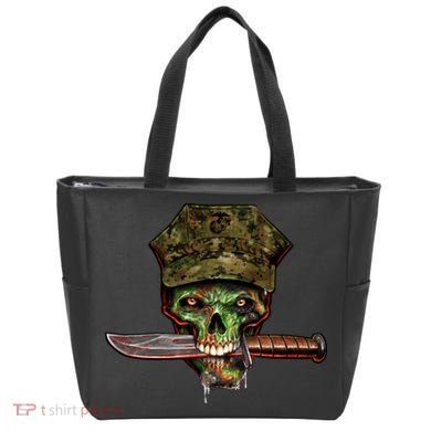 Marine Skull Tote Bag