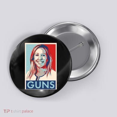 Marjorie Taylor Greene Guns Vintage Vote Poster Button