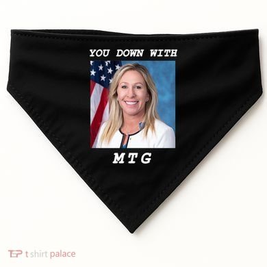 Marjorie Taylor Greene You Down With MTG USA-Made Doggie Bandana