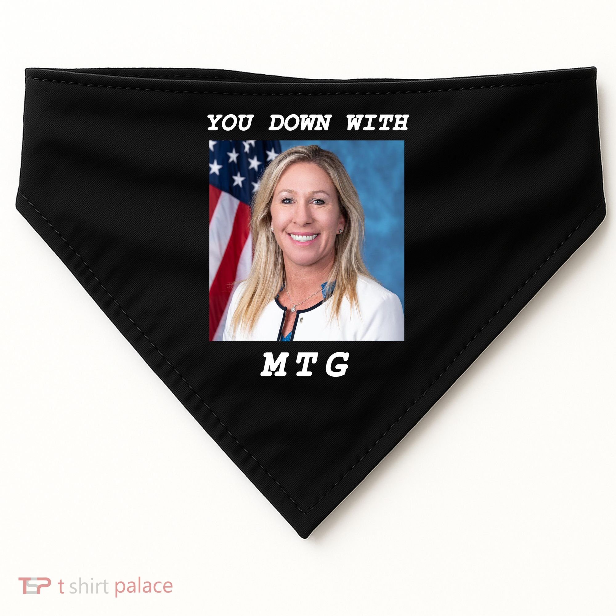 Marjorie Taylor Greene You Down With MTG USA-Made Doggie Bandana