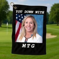 Marjorie Taylor Greene You Down With MTG Golf Towel thumb 1