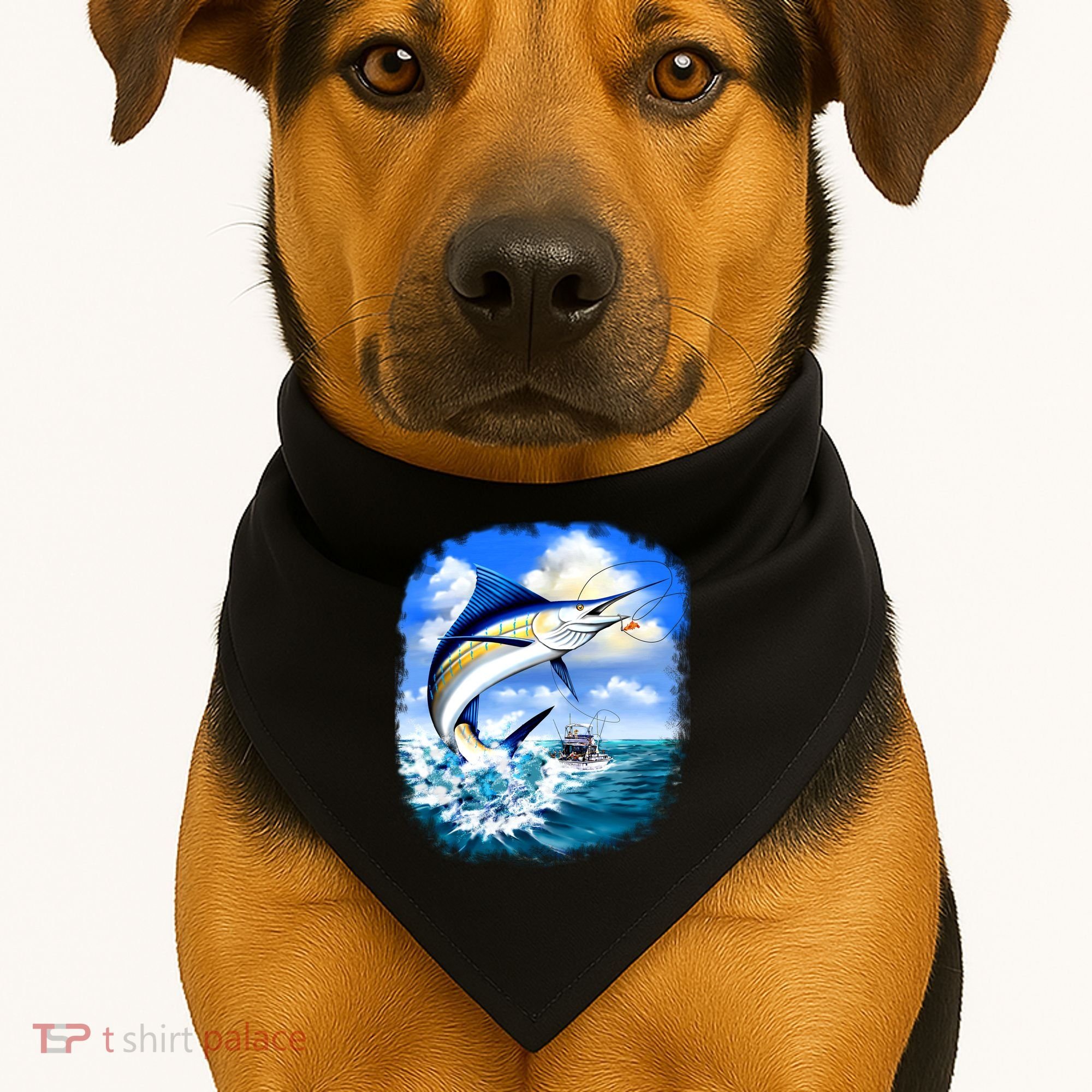 Marlin Fishing USA-Made Doggie Bandana
