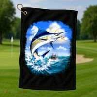 Marlin Fishing Golf Towel thumb 1